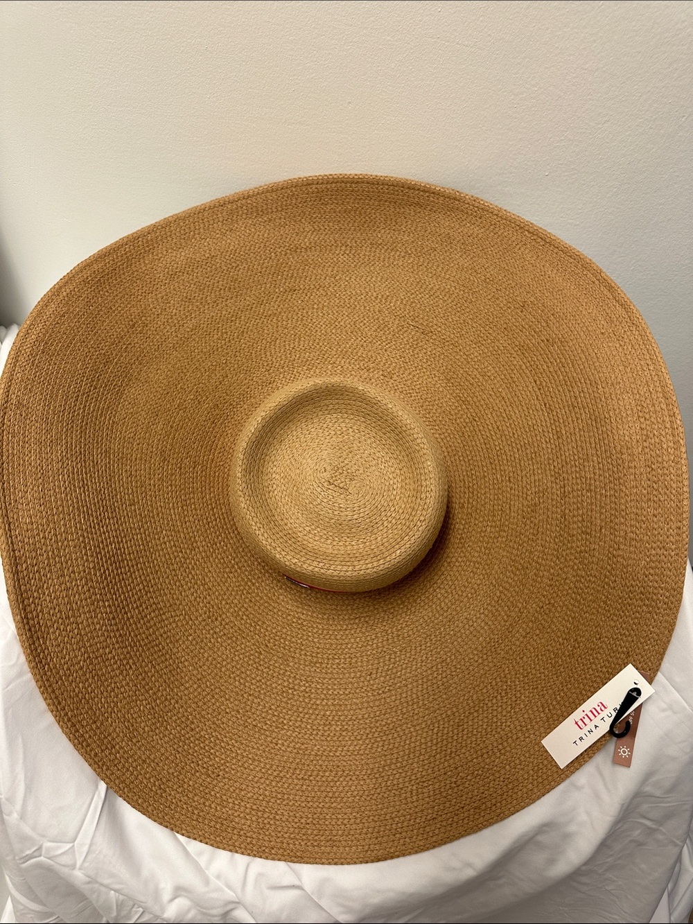 Trina Turk Wide Floppy Brim Straw Sun Hat in Natural Tan - Picture 12 of 15